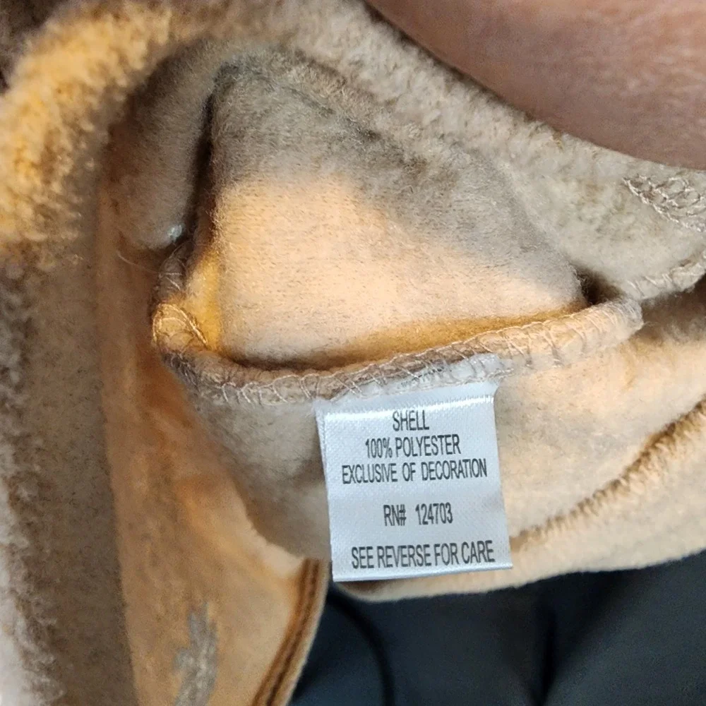 Baxter‎ and Wells fleece winter theme vest Womens Medium Full Zip Tan
